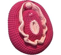 Knitted Vulva Clitoris Model, Female Knitted Vulva Gynecological Model, Female Anatomy Manikin, Human Body Ornament of Beauty Salons, for Reproductive System Teaching.(A)