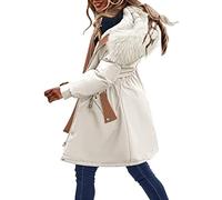 Knitted Waistcoats for Women Womens Winter Coats Plus Size, Woemns Ladies Warm Hooded Outerwear Solid Thick Padded Jacket Windproof Raincoat Winter Warm Snow Coat(White-2,XL)