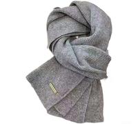Knitted warm womens scarf for winter, long neck wrap made of soft polyester material featuring a simple stylish plain color design (Gray)