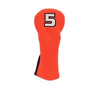 Knitted Waterproof Golf Club Headcover, Durable PU Wood Club Head Protector with Thickened Plush Lining, Numerical Design for Easy Identification, Fits Driver and Fairway (orange/black)