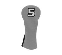 Knitted Waterproof Golf Club Headcover, Durable PU Wood Club Head Protector with Thickened Plush Lining, Numerical Design for Easy Identification, Fits Driver and Fairway (gray/black)