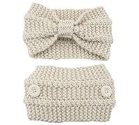 Knitted Wide Headband Elastic Knotted Turban with Button Crochet Hair Bands Ear Warmer Soft for Head Wrap for Women Crochet Turban Winter Braided Headband