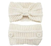 Knitted Wide Headband Elastic Knotted Turban with Button Crochet Hair Bands Ear Warmer Soft for Head Wrap for Women Crochet Turban Winter Braided Headband