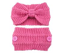 Knitted Wide Headband Elastic Knotted Turban with Button Crochet Hair Bands Ear Warmer Soft for Head Wrap for Women Crochet Turban Winter Braided Headband