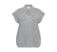 Knitted women's poncho KAFFE Curve Rosa Gris S/M