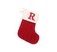 Knitted Wool Christmas Stocking with Embroidered 26 Letters Santa Stockings Bag for Filling Children's Candy Pouch Christmas Tree Hanging Pendant for Wedding Party Home Xmas Decor