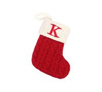 Knitted Wool Christmas Stocking with Embroidered 26 Letters Santa Stockings Bag for Filling Children's Candy Pouch Christmas Tree Hanging Pendant for Wedding Party Home Xmas Decor