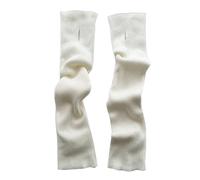 Knitted Wool Gloves Autumn Winter New Fingered Screen Warm Solid Color Long Sleeved Gloves Workout Skiing Running Sports Party Daily Life (White, One Size)