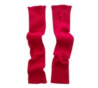 Knitted Wool Gloves Autumn Winter New Fingered Screen Warm Solid Color Long Sleeved Gloves Workout Skiing Running Sports Party Daily Life (Red, One Size)