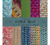 Knitted Wool Scrapbook Paper Pad - Textures: 40 Pages, Premium Coloured 8" x 8" Paper Pad, Single Sided, Decorative Craft Paper, Card Making, Junk Journal