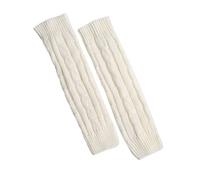 Knitted Wool Winter Warm Leg Warmers Pile Warmers Thick Vegan Womens Socks (White, One Size)