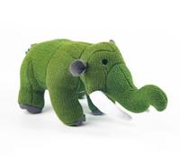 Knitted Woolly Mammoth Dinosaur Baby Rattle in Moss Green, Suitable from Birth
