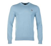 Knitted Zebra Crew Neck Jumper Cobalt Blue, Large