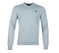 Knitted Zebra Crew Neck Jumper Light Blue, XL
