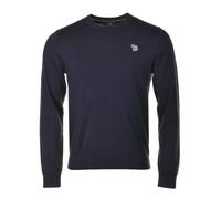 Knitted Zebra Crew Neck Sweater Very Dark Navy, Large