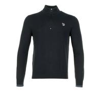 Knitted Zebra Quarter Zip Black, Medium