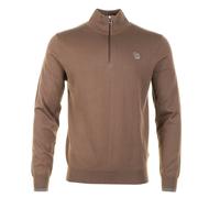 PS Paul Smith Mens Regular Fit Zebra Logo Quarter Zip Jumper - Colour: 67 Mud - Size: XL