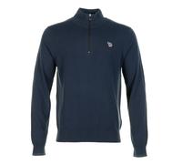 Knitted Zebra Quarter Zip Very Dark Navy, Large