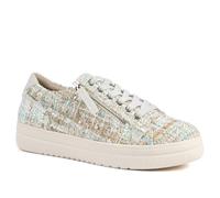 Pavers Women's Knitted Zip & Lace Fasten Trainers in Beige | Size: 6 Pavers Beige 6