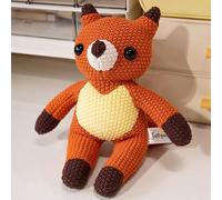 Knitted Zoo Plush Toys, Soft Dinosaur Stuffed Animals for Kids, Toddlers, Elephant Lion Crochet Dolls, Cute Childrens Birthday Gifts Fox