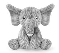 Knitted Zoo Plush Toys, Soft Dinosaur Stuffed Animals for Kids, Toddlers, Elephant Lion Crochet Dolls, Cute Childrens Birthday Gifts GreyElephant