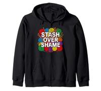 Knitter Yarn Hoarder Stash Over Shame Crochet Zip Hoodie