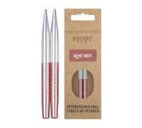 Knitter's Pride Rosemist mini Interchangeable Needle tip 4.0 mm 5 cm Silver and Pink - 1 Piece