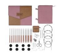 Knitter's Pride Rosemist Regal Interchangeable Knitting Tips Set 3-8 mm, Silver, Pink and Brown