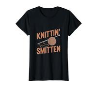 Knittin' Smitten - Knitting Knitter Value Graphic T-Shirt, Women, Black, L
