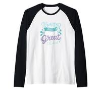 Knitting and I Make a Great Team Joke for Fiber Artists Raglan Baseball Tee
