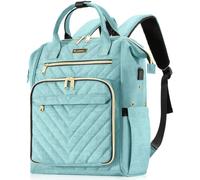 Knitting Bag Backpack, Yarn Organizer with USB Charging Port, Quilted Backpack for Women, Mothers Day Gifts Large Travel Crochet Bag Totes for Crochet Hooks, Knitting Needles, Yarn Supplies, Teal