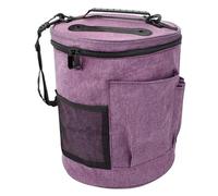 Knitting Bag Knitting Tool Storage Bag Yarn Crochet Organizer Tote Large Capacity with Front Needles Hooks Pocket(Purple)