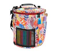 Knitting Bag,Portable Crochet Bag with Shoulder Strap,Round Crochet and Knitting Organizer Bags for Wool and Needles Storage Sewing Tools,Wool Bags Yarn Holder for Small Projects On The Go(Orange)
