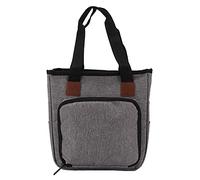 Knitting Bag Portable Multifunctional Oxford Cloth Storage Tote for Crochet Hooks Needles (Empty Bag - Grey)