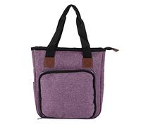 Knitting Bag Portable Multifunctional Oxford Cloth Storage Tote for Crochet Hooks Needles (Empty Bag-Purple)