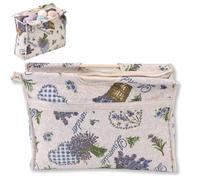 Knitting Bag with Handle, Yarn Organizer Crochet Hook Case Woven Fabric Storage Bag Sewing Basket for Knitting Needles Sewing Tools (Purple Flower) 42 * 30 * 11cm/16.5 * 11.8 * 4.3in