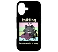 Knitting Because Murder Is Wrong. Cozy Mystery Lover Case for iPhone 17