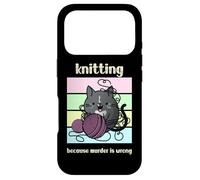 Knitting Because Murder Is Wrong. Cozy Mystery Lover Case for iPhone 17 Pro