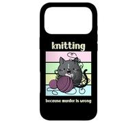 Knitting Because Murder Is Wrong. Cozy Mystery Lover Case for iPhone 17 Pro Max