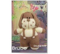 Knitting by Post Knitting Pattern - Bruce The Dog Knitters UK A5 Leaflet. from Knit Cute Handmade Puppy Gifts. Brown & Cream Double Knitting