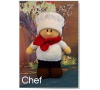 Knitting by Post Knitting Pattern Chef from A Fun Soft Toy to Add to The Mix with Our Culinary Themed Doll Pattern in White, Black, Brown and Red