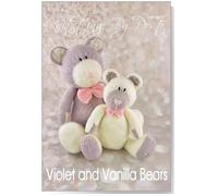 Knitting by Post Knitting Pattern for Violet and Vanilla Bears Animal Baby Birthday Soft Toy A5 Booklet