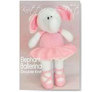 Knitting by Post Knitting Pattern Leaflet Elephant Ballerina Dancer Soft Toy from in Pink and White