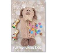 Knitting by Post Knitting Pattern Leaflet for Yummy Tummy Dog Animal Easter Birthday Soft Toy A5 Leaflet