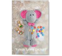 Knitting by Post Knitting Pattern Leaflet for Yummy Tummy Elephant Animal Easter Soft Toy A5 Leaflet