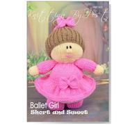 Knitting by Post Knitting Pattern Short and Sweet Ballet Girl from Create Your Very Own Ballerina Doll in Pink, Brown and White