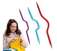 Knitting Cable Needle Crooked - Twist Curved Hand Knit Needles Curved Crochet, Aluminum Knitting Holders for Sweater Knittinng Tool - Smooth Braids Gift to Female Women Mom(Multicolor)
