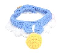 Knitting Cat Collar, Adjustable Milk Cotton Pet Collar with Bell Bow Tie, Kitten Bib Neck Wrap for Small Cats and Dogs (L (30-35cm / 11.8-13.8in))