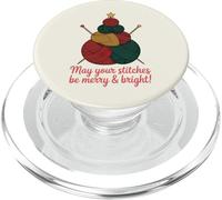 Knitting Christmas Tree Stitches Merry and Bright PopSockets PopGrip for MagSafe