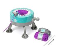 Knitting Circle Station for Kids | Kids Craft Kit for Beginners, Small Knitting Machine, Knit Gloves Hats and Scarves with Two Coloured Yarns